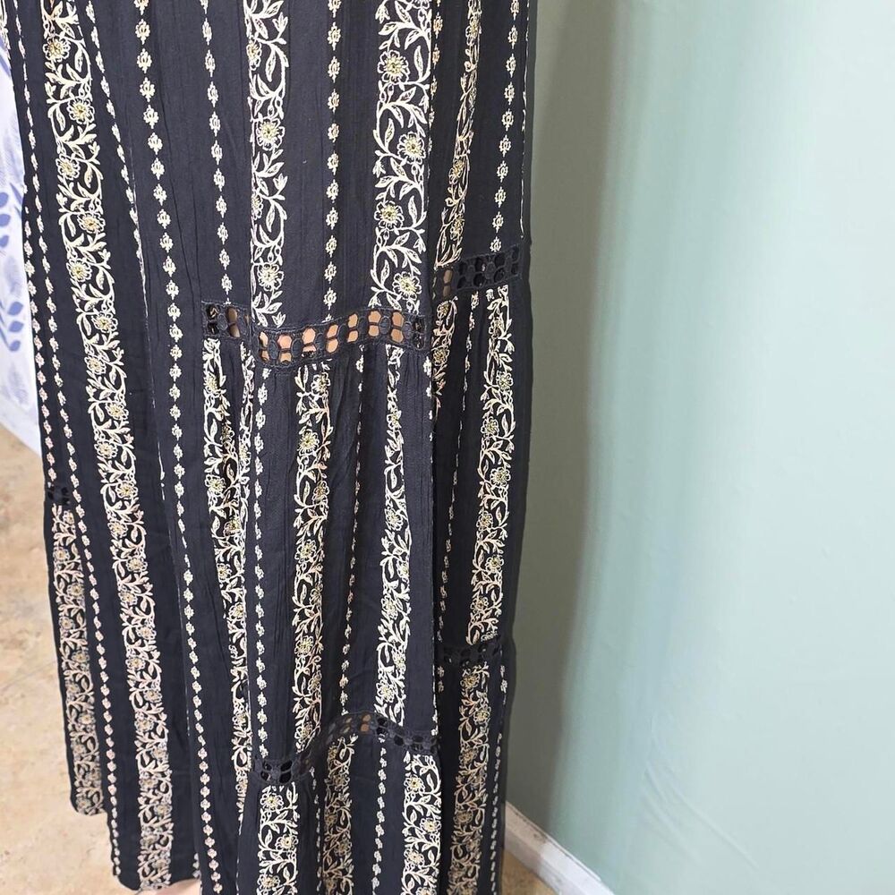 Angie Wide Leg Boho Pants with Lace Crochet Inserts Size: Small - Picture 5 of 11